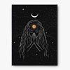 Kosmische Meditation - Inspirierendes Poster mit Mond und Sonne