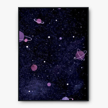 Kosmische Eleganz - Planeten und Sterne Poster