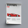 Ferrari F40 Vintage Supercar Poster