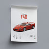 Ferrari F40 Classic Supercar Poster