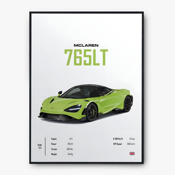 McLaren 765LT Supercar Poster