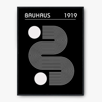 Bauhaus 1919 Poster - Abstrakte S-Kurve und Kreise