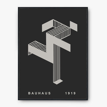 Bauhaus 1919 Poster - Geometrische Perspektive in Schwarz und Weiß